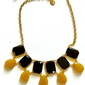 Kate Spade NY Lucite Statement Necklace. Grayish-brown & creamy-tan stones.